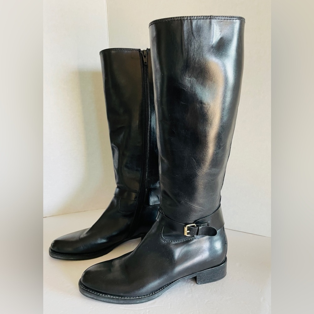 Luca Grossi Fatte a Mano, Knee Height Black Boots, Size 36.5 EU/6 US